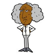 comic cartoon big hair lecturer man N2