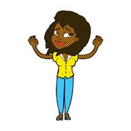 comic cartoon woman giving up N2