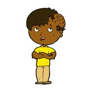 comic cartoon boy with growth on head N8