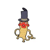 comic cartoon monkey wearing top hat