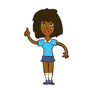 comic cartoon tough woman with idea N2