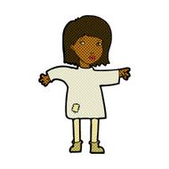 comic cartoon woman in patched clothing N2