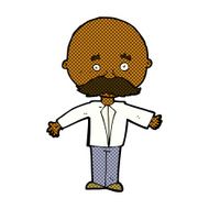 comic cartoon man with mustache N18