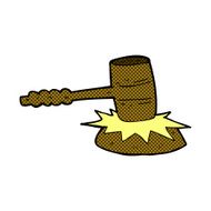 comic cartoon gavel banging