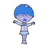 comic cartoon waving vampire girl N3