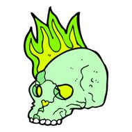 comic cartoon spooky skull N32