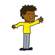 comic cartoon happy man reaching N2