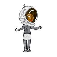 comic cartoon woman wearing astronaut helmet N2