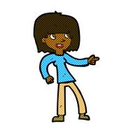 comic cartoon girl pointing N6
