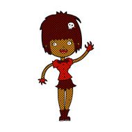 comic cartoon waving vampire girl N4