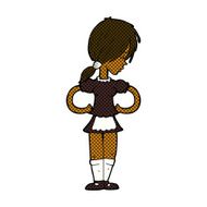 comic cartoon waitress N6