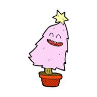 comic cartoon dancing christmas tree N4