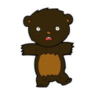 comic cartoon shocked black bear cub