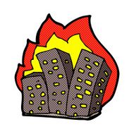 comic cartoon burning buildings N2