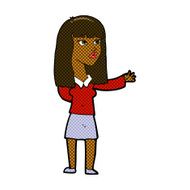 comic cartoon woman gesturing to show something N4