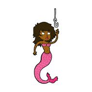 comic cartoon mermaid and fish hook N3