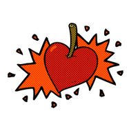 comic cartoon love heart cherry