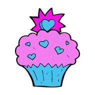comic cartoon love heart cupcake N2