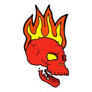 comic cartoon flaming skull N2