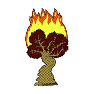 comic cartoon burning tree N9
