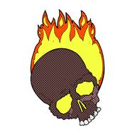 comic cartoon burning skull N3