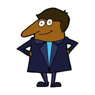 comic cartoon happy man in suit N2