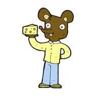 comic cartoon mouse holding cheese N2