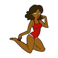 comic cartoon woman in lingerie N10