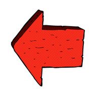comic cartoon pointing arrow sign