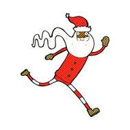 comic cartoon running santa N3
