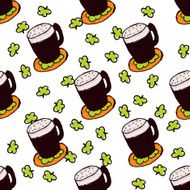 Doodle Style Seamless Pattern for Saint Patrick&#039;s Day N2