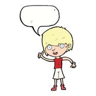 cartoon boy with positive attitude speech bubble N15