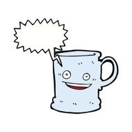 cartoon mug with speech bubble