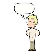 cartoon man ignoring with speech bubble N9