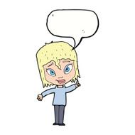 cartoon woman with idea speech bubble N200