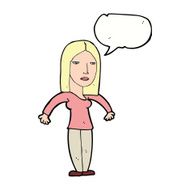 cartoon annoyed woman with speech bubble N149