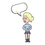 cartoon girl talking with speech bubble N9