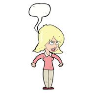 cartoon mean woman with speech bubble N9