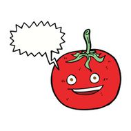 cartoon tomato with speech bubble N33