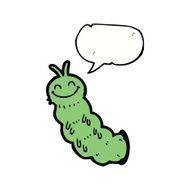 cartoon caterpillar with speech bubble N9