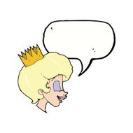 cartoon princess with speech bubble N33