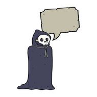 cartoon spooky halloween costume with speech bubble N18