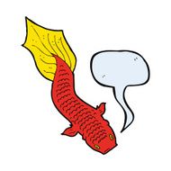 cartoon fish with speech bubble N67