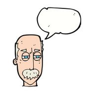 cartoon annoyed old man with speech bubble N55