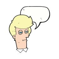 cartoon man with narrowed eyes speech bubble N9