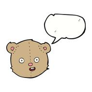 cartoon teddy bear head with speech bubble