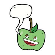 cartoon apple with speech bubble N29