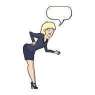 cartoon businesswoman explaining with speech bubble N9