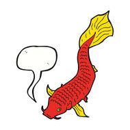 cartoon fish with speech bubble N68