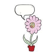 cartoon flower with speech bubble N33